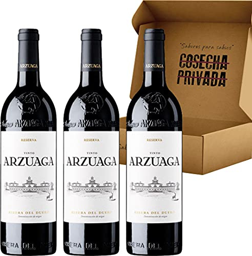 Arzuaga Reserva - Envío Gratis 24 H - Vino Tinto Ribera del Duero - Caja de 3 Botellas -Vino Regalo - Seleccionado y enviado por Cosecha Privada