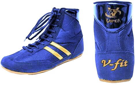 VIPER V_FIT Boxing Boots Mens Boys Girls Boxing Footwear Boxing Shoes (Blue) (Numeric_3)