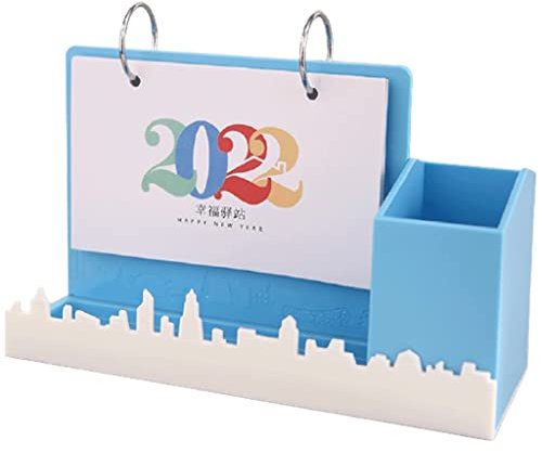 YMXWFC 2022 Tischkalender Multifunktionaler Schreibtischkalender 2022 for Home Office, Kunststoffstift Bleistifthalter Aufbewahrungsbox Zeitplanung Tischkalender 8.1 x3 x5.9 Desktop-Verzierung