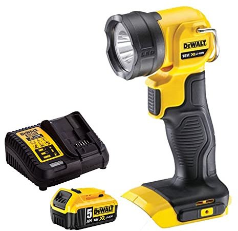 Dewalt DCL040N 18V Cordless Work Light Torch with 1 x 5.0Ah Battery & Charger