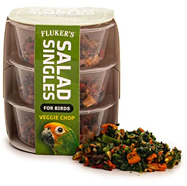 Fluker's Salad Singles All Natural Veggie Mix, Just Add Water, Great for Parakeets, Cockatiels, Conures, and Parrots, and Other Birds, 3-Pack