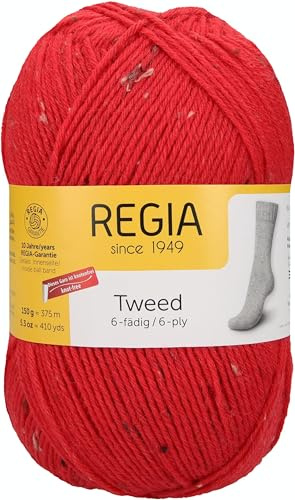 Schachenmayr Regia 6-Fädig Uni Tweed, 150G tomate Handstrickgarne
