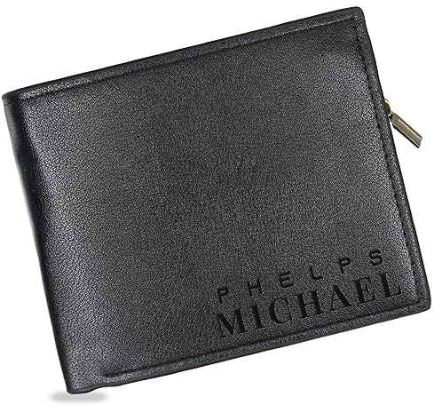 Personalisierte Geldbörsen für Männer, Maßgeschneiderted Gravur Leder portmonee mit Namen,Maßgeschneiderte Geschenke für Vater,Hombre,Ehemann,Sohn,Schwarz,Button Wallet braun,Engraving Photos+Text