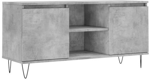 vidaXL TV Schrank, Fernsehschrank mit viel Stauraum, Fernsehtisch für Wohnzimmer, Lowboard Sideboard TV Ständer TV Gerät, Betongrau Holzwerkstoff