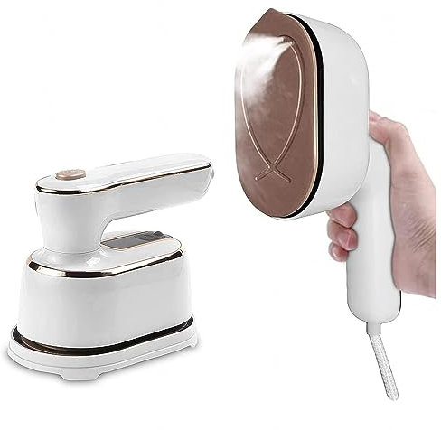 Mini Fer à Repasser De Voyage, Mini Fer a Repasser Vapeur Pliable Repassage Sec Et Humide De 100ml,Poignée Rotative, Petit Fer à Repasser Pour Couture pour Voyages D'affaires Domicile,White
