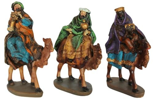 Re Magi Presepe 14 Cm Con I Cammelli, 3 Personaggi Per Il Tuo Portale.