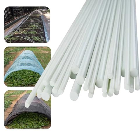 TRGCJGH 20 PCS Gewächshausreifen für den Garten, Gewächshaus Pflanzentunnel, Tunnelbogen für Hochbeet, Gartentunnel Unterstützung Pfähle (Size:11mmX2m(6.5ft))