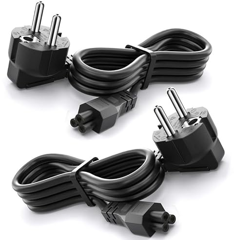 Laptop Netzteil Kabel 3 Polig (2 Stück 3m), CYD 3 Polig Ladekabel 250V 10A Kompatible mit TV netzkabel Samsung LG Stecker Stromkabel Monitor LG HP Philips Samsung