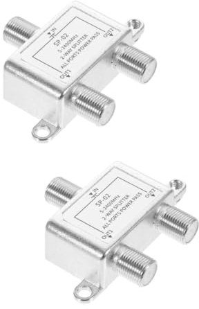 Mikikit 2pcs Coaxial Cable Splitter Way Tv Cable Splitter for Tv Aerial Satellite High Speed Use
