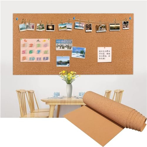 KNGFWBSW Rivestimento in Rotolo di Sughero tagliabile per Piastrelle in Sughero, Pannelli in Sughero a Installazione Rapida per pareti