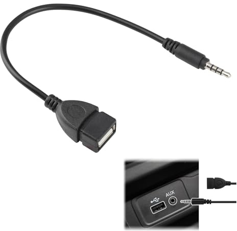 3.5mm Männlicher Aux Audio Stecker Autoradio USB Klinke Adapter Aux Auf Adapter Weiblicher Konverter Kabel Schnur Steckverbinder-Für USB Car Stereos GPS CD DVD-Audio-Schwarz-Musikgenuss Unterwegs!
