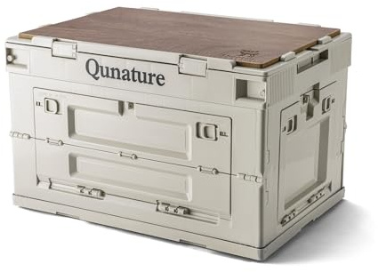 Qunature Campingbox Förvaringslåda med Lock 60 L