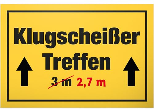 DankeDir! Klugscheißer Treffen - Schild Kunststoff 30 x 20 cm - Spruchschild Geburtstagsgeschenk Türschild lustiger Spruch - Geschenk Party Partydeko Deko Büro Geschenkidee Kollegen Freunde