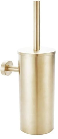 Ensemble de Brosse de Toilette, Brosse de Toilette et support de Salle de Bain SUS304, Brosse de Nettoyage Murale for cuvette de WC, sans Rayures, Brosse à récurer Douce et Base(Gold)