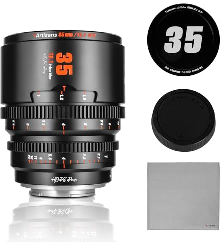 7artisans 35mm T2.1 Cinema-Objektiv S35 Rahmen Kompatibel für Fuji X-Mount, für FUJIFILM X-S20/X-T5/X-H2/X-T4/X-H2S/X-T3/X-S10(Schwarz)