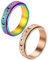Zeayebsr 2pcs Anti-Angst Spinner Ringe Fidget Band Ringe für Stress Angstlinderung für Edelstahl Roller Ringe Stress Ringe Drehbarer Ringe Angst Ringe Mondstern Sand Blast Finish，Mit Aufbewahrungsbox