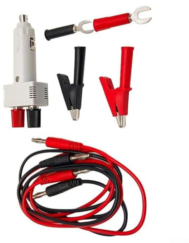 Besttoolifes Bananenstecker auf Dual-Buchse, Kfz-Ladegerät, Adapter, 12 V, 10 A, mit Stromkabel-Clips für Motorrad, Bus, Esszimmer