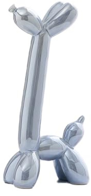 YOYUMI Ornamento Scultura Cane Palloncino Elettroplaccato, statua in ceramica lucida a forma di cane dal collo lungo per soggiorno, camera da letto, 23 * 12 * 8 cm - Rosa