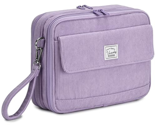 VASCHY Federmäppchen, Cord Großes Mäppchen für Kunststifte Marker Gel Stifte Großer Halter Organizer Fits 192 Bleistifte für Kinder Jugendliche Studenten Erwachsene Arbeit