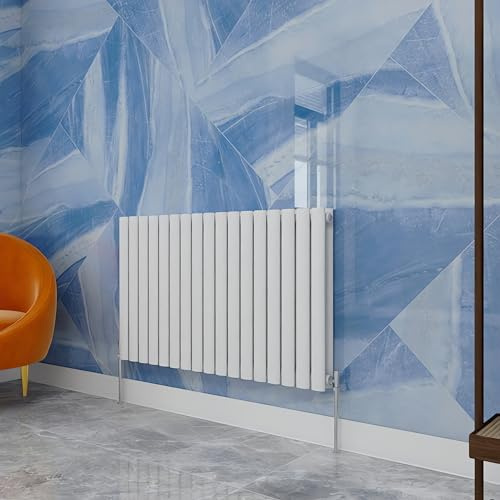 Central Heating Radiator,600x1003mm White Oval Column Double Panel for Bathroom/Hall/Kitchen Energy-efficient and Modern Design.