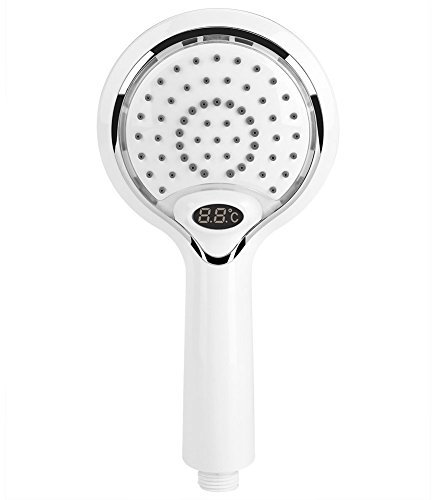 Digital Temperature Display Shower Spray Showerheads, LED Light, ABS and TPR Material, Great Replacement for Home Bathroom