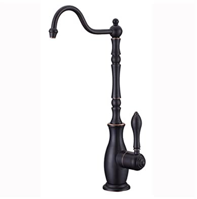 WDSOPK Küchenarmatur Für Umkehrosmoseanlage Mit 360°-Drehung, Küchenspüle Im Europäischen Stil, Antiker Wasserfilterhahn, Gold(Black a)