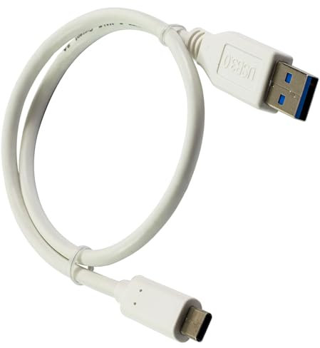 Lite-am 0.5m USB A to USB C Fast Charging White Cable Charge & Data Sync Lead For Apple TV 4K (128GB) Siri Remote