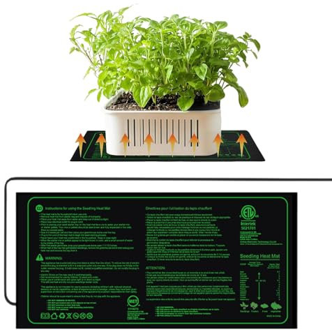 Bexdug Tappetino Riscaldante Piante | 50 x 25 cm per la Germinazione dei Semi - Coperta Termica Riutilizzabile con Regolazione Temperatura Regolabile per Serra