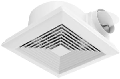 perfk Extractor de Aire para baño, ventilación para baño, portátil, Compacto, Cuadrado, eficiente, fácil instalación, silencioso, Ligero, Montaje en Techo