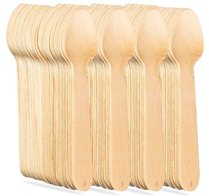 G4GADGET 1000x Wooden Spoons - Disposable Biodegradable Birch Wood Utensils for Parties, Picnics, Weddings, BBQs, and Events