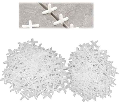 1000 PCS 2mm Tile Spacers and 1mm Tile Spacers Set, White Cross Spacers