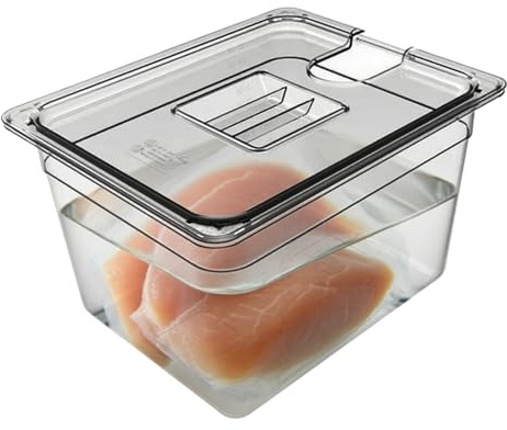 Sous Vide - Contenitore con coperchio, trasparente, per alimenti, resistente al calore, per cucina e ristorante (6 l/11 L)