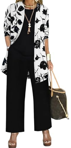 shownicer Completo Donna Elegante Tailleur 3 Pezzi Set Completi di Pantaloni da Cerimonia Set Taglia Grande Abbigliamento per Business e Matrimoni