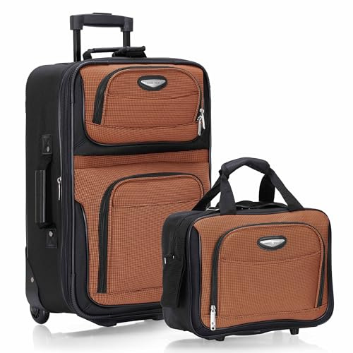 Travel Select Amsterdam Expandable Rolling Upright Luggage, Orange, 2-Piece Set, Amsterdam Expandable Rolling Upright Luggage