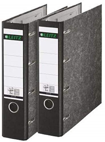 Leitz Standard Doppelordner mit Schlitzen 2 x A5 quer, 2 Stück, schwarz, 310320000