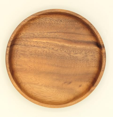 Round Wooden Plate 15 20 25 30 cm Acacia Wood Knight LARP Medieval (15 cm)