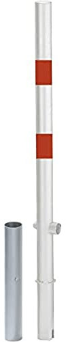 Alberts 781392 Absperrpfosten Passau | wahlweise in verschiedenen Ausführungen | zum Einbetonieren, herausnehmbar | weiß | Pfosten-Ø 60 mm | Höhe über Boden 100 cm