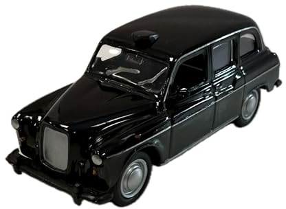 Welly London Black Taxi Mini-model, Metall und Kunststoff, Klassisch, Schwarz, Transport, Indoor, Tischplatte, 1 Stück | Druckguss-Metall- und Kunststoffteile, Pull Back & Go Action
