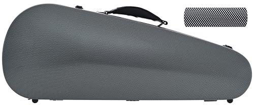Geigenkoffer Fiberglass 4/4 SlimFlight point schwarz M-case + Bogenkoffer