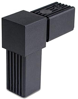 CONNETTORE PLASTICA DUE VIE 2W PER TUBO QUADRATO 20 25 30 STRUTTURA PROFILE 20x20 25x25 30x30 (A=20 x L=37 x L1 =37 x t=1.5)