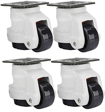 Rotella livellatrice 4PCS, 100 kg Rotella di regolazione del livello girevole a 360 gradi universale, Piedino in lega di alluminio in nylon, Ruote retrattili per macchine pesanti