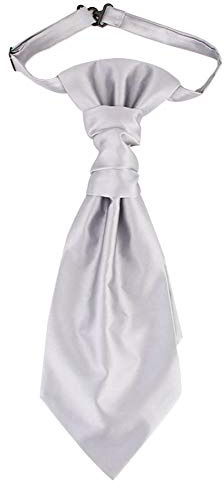 Uomo Cravatta Plastron Pre-legata Pre Annodata con Chiusura a Gancio Regolabile Plastron Cravatta Larga Cravatta da Sposa - Tinta Unita Grigio Chiaro