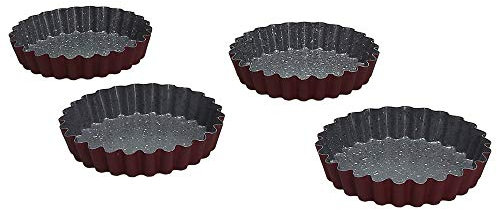 Tognana Sweet Cherry Set 4 stampi crostatine, Acciaio al Carbonio