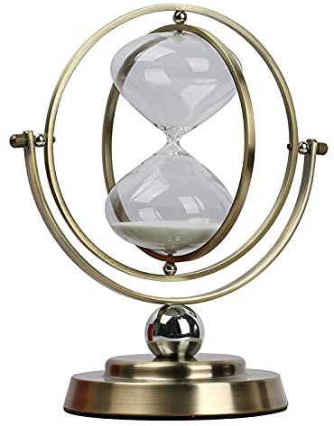Siqi Große Sanduhr Sanduhr, Vintage Messing Rotierende Sanduhr, Metall Lila Sanduhr, Uniqueglass Sandglass Für Zuhause, Schreibtisch, Bürodekoration-30minute