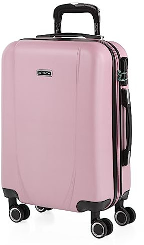 ITACA - Maleta de Cabina 55x40x20 - Maletas De Viaje Cabina Rígidas Trolley con 4 Ruedas Dobles Maleta De Mano para Avion Ligera Equipaje De Mano Candado de Combinación. Compatible Ryanair, Rosa