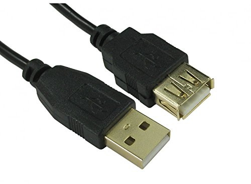 ConnectingU USB2.0 Cable A Male to A Female Extension Cable, Black, 0.5 metres long