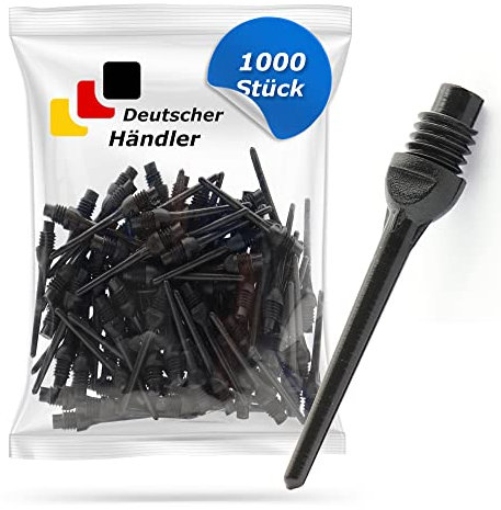 Tamay Dartspitzen Kunststoff 1000 Stück Premium Softdart Spitzen I Key Version I 2BA Gewinde I Dartpfeil Spitzen, Softdarts Ersatzspitzen, Besonders stabil & langlebig I Made in Europa (1000)