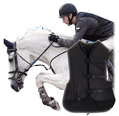 YXYMOTEFLY Airbag-Weste for Den Reitsport 0,01 Sekunden, Um Das System Zu Aktivieren Geeignet for Kinder/Damen/Motocross-Airbag-Reitjacke (Color : Black, Size : Large)