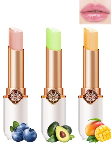 Magic Lippenstift Set-3Pcs Magische Temperatur Farbwechsel Lipgloss PH langanhaltend Nahrhafte Lippenstift Color Changing Lipstick Wasserfest Lippenbalsam,Make-up Geschenk für Frauen Mädchen