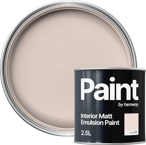 Hemway Rose Touch Pink Paint 2.5 L, Indoor Matt Finish, One Coat, Wall Paint, Acrylic & Water-Based Emulsion, Quick Dry & High Coverage for the Kitchen, Bathroom & Bedroom Walls & Ceiling